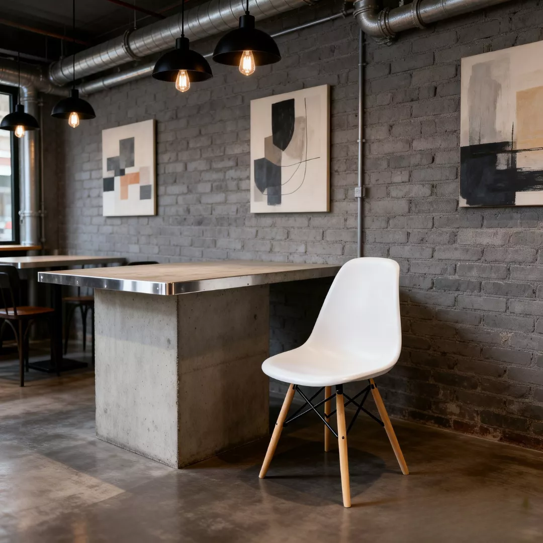 Kursi Cafe Scandinavian Minimalis Kursi Makan Kayu Putih Modern - Gambar 5