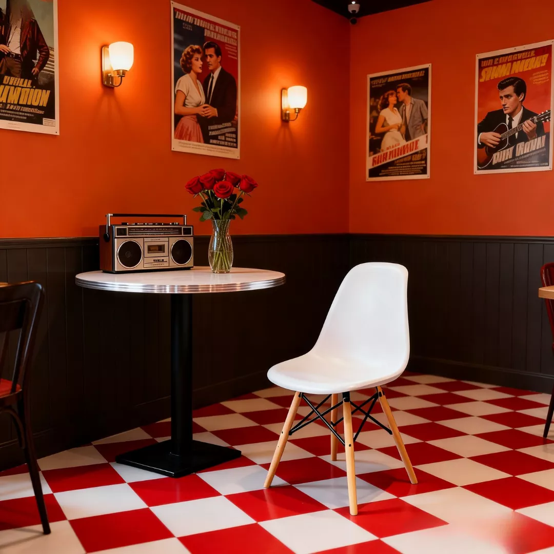 Kursi Cafe Scandinavian Minimalis Kursi Makan Kayu Putih Modern - Gambar 4