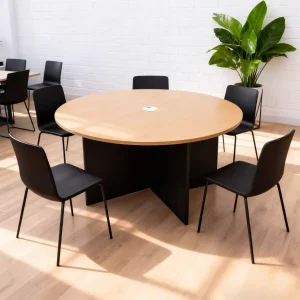 Meja Meeting Bulat Kantor 100 120 cm Minimalis