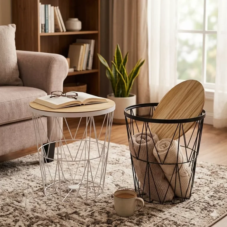Meja Teras Bulat Besi Minimalis 38 cm